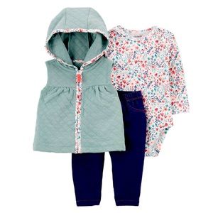 Carter’s Infant 3-piece Vest Set, Flowers